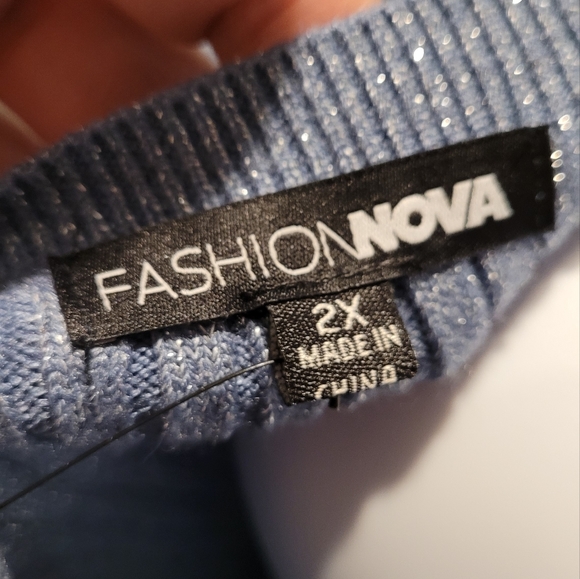 #27 Fashion, Nova Metallic Crop Sweater NWT - Picture 7 of 9